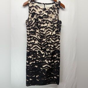 Banana Republic Abstract Black and Cream Mini Dress